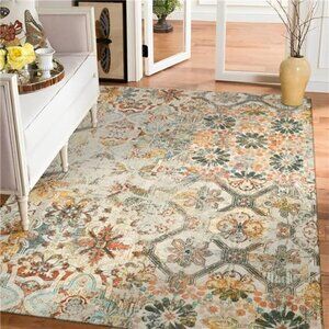 Boho Machine Washable Rugs Area Rugs for Living Room Non-Slip Throw Bedroom Rug